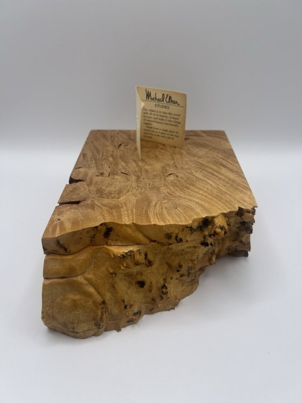 Michael Elkan Oregon Birdseye Maple Burl Box Handmade Wood Trinket Box Art Waxed - Picture 2 of 16